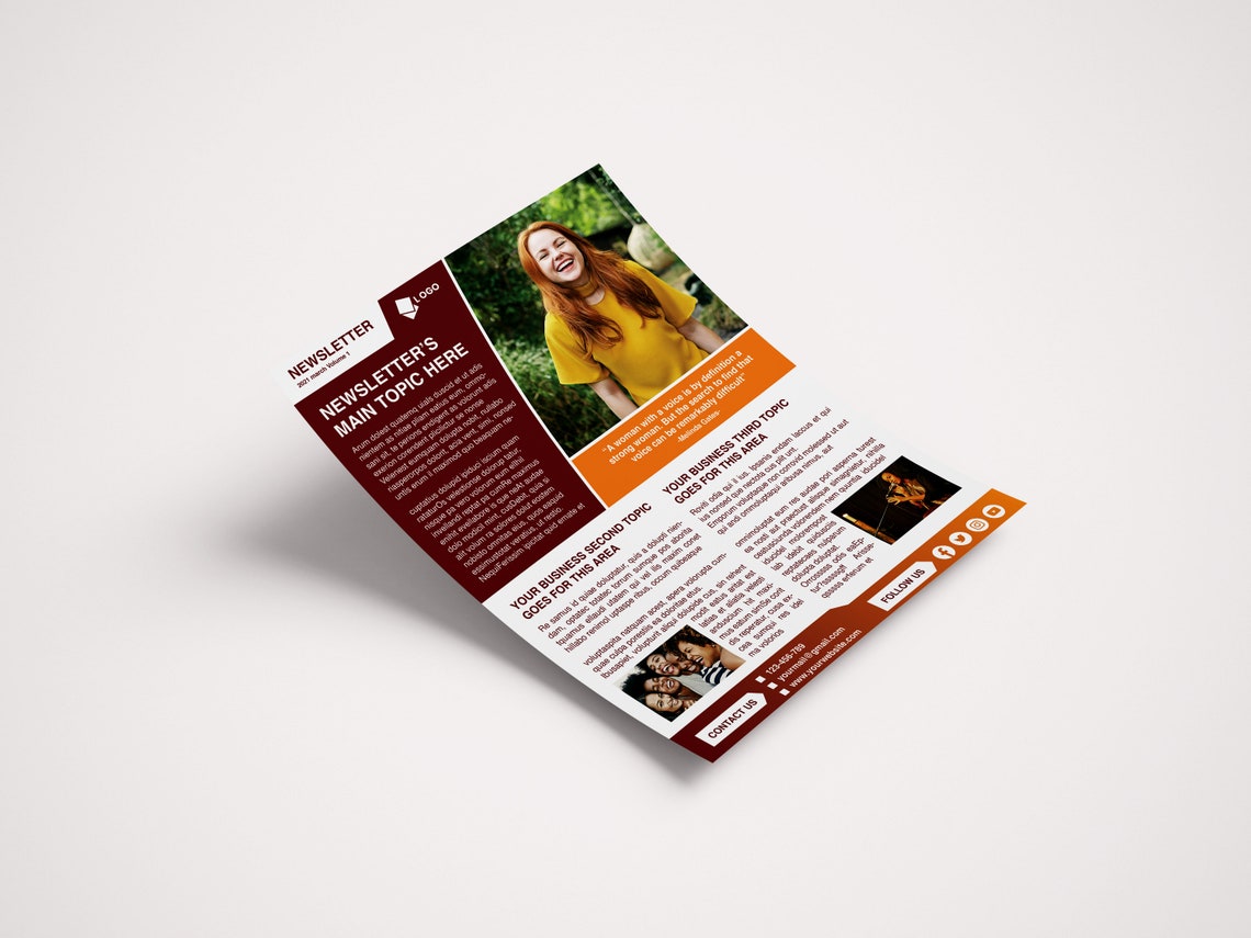 Colorful image of newsletter template.