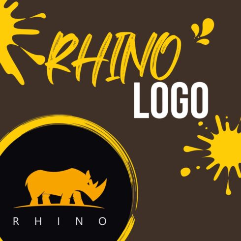 Gorgeous rhino logo image in yellow.