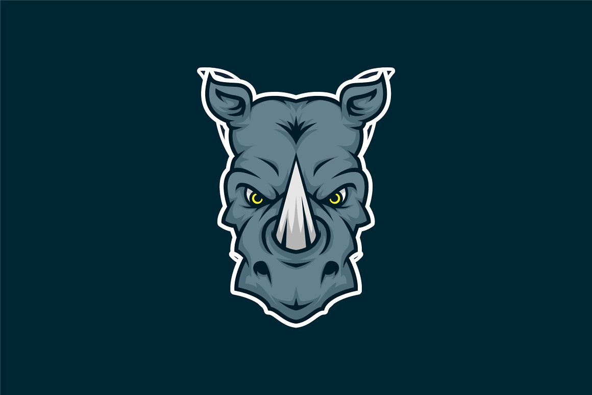 Amazing image of a rhino head logo.