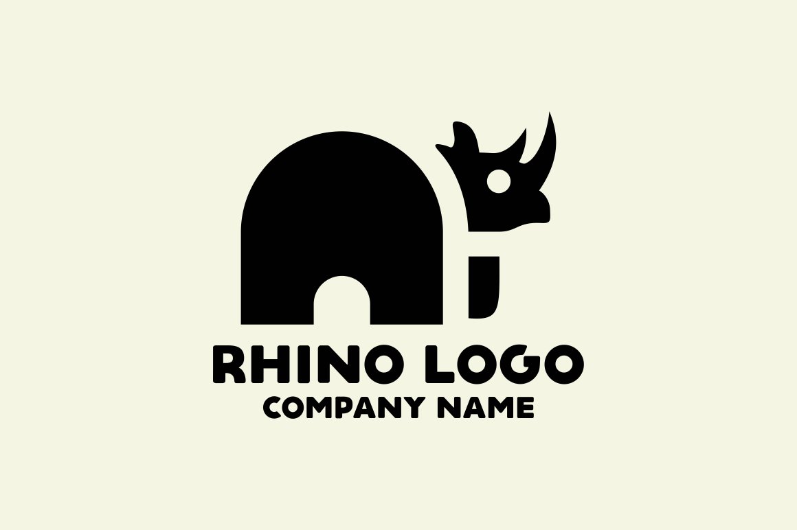 Enchanting image of a rhinoceros logo in black on a white background.