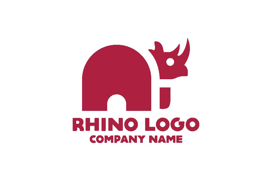 Irresistible rhinoceros logo image in pink color isolated on white background.