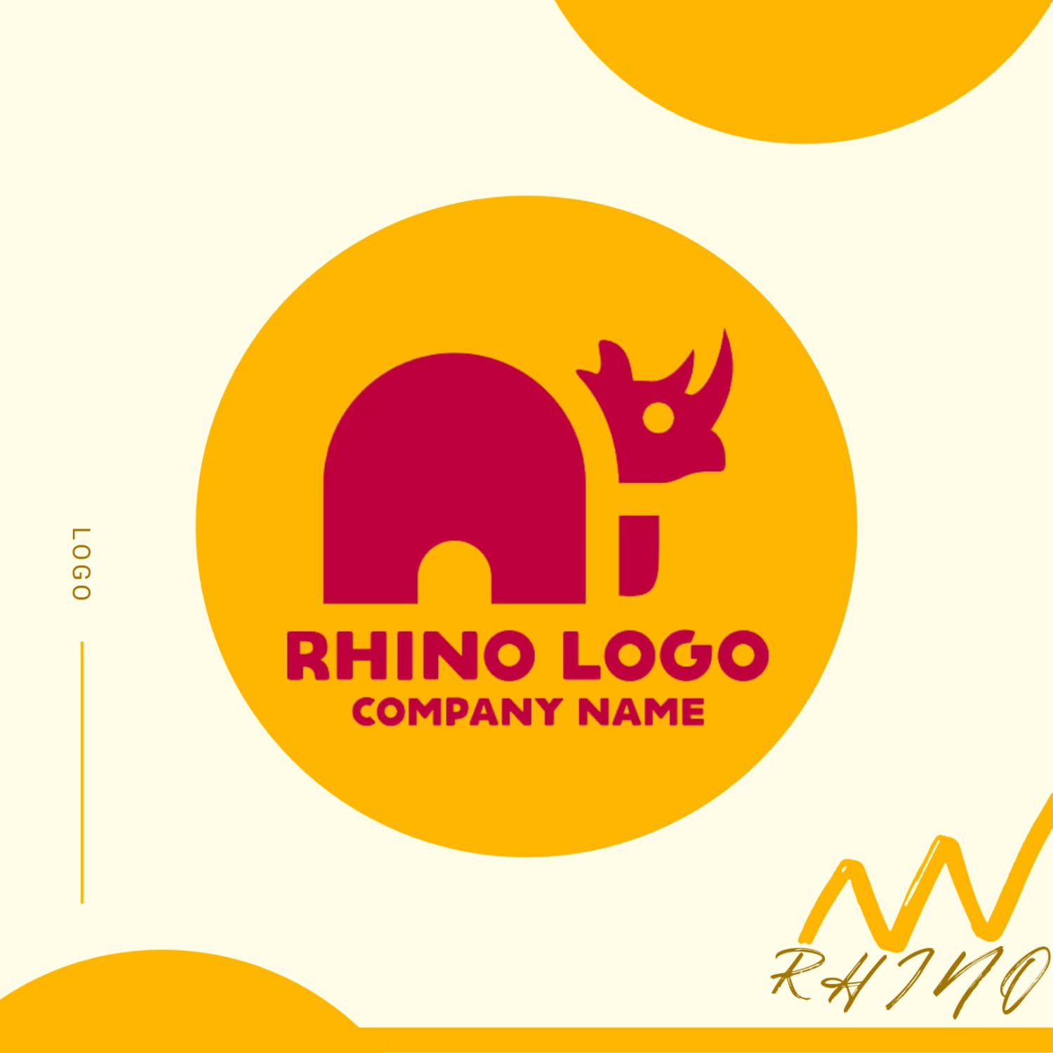 Amazing rhino logo image in red color.