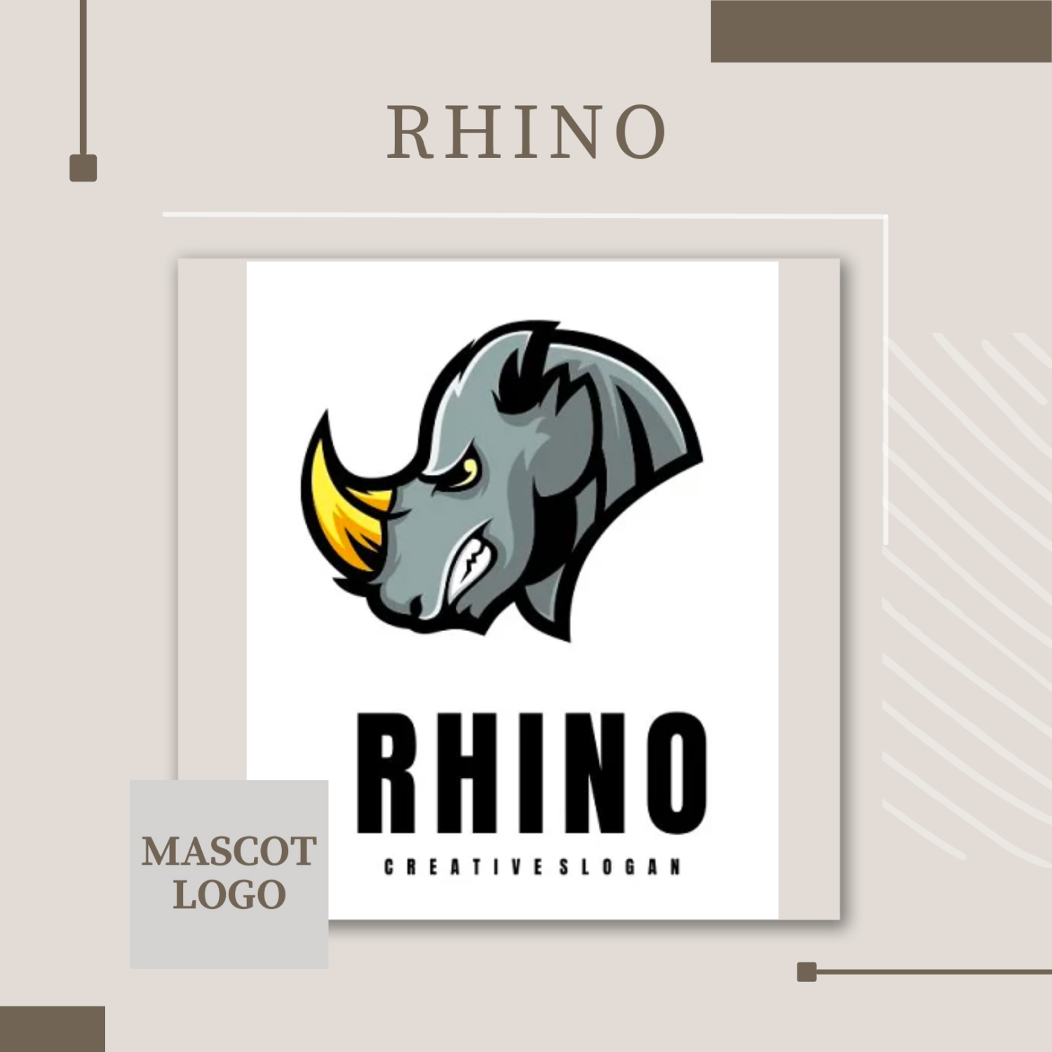 Rhino Mascot Logo.