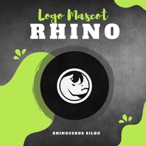Rhino Logo Mascot - Rhinoceros silho.