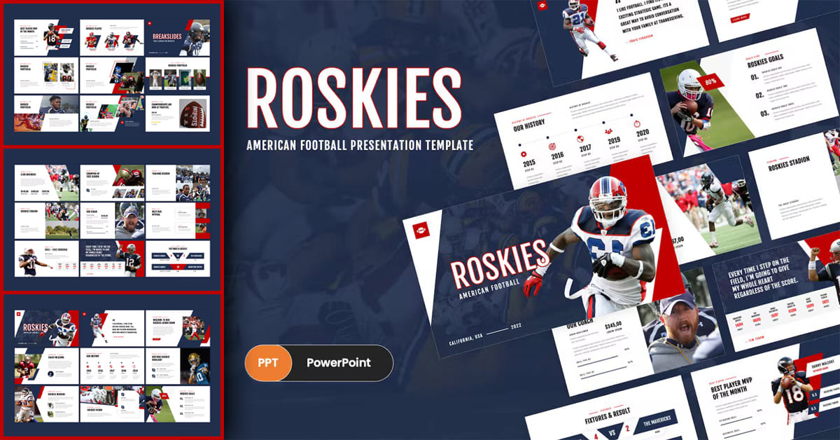 Roskies - American Football PowerPoint Template - Facebook.