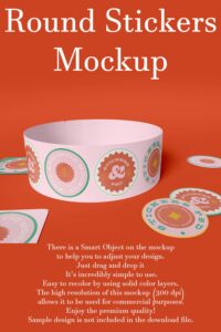 Round Temptale Stickers Round Stickers Mockup Template | MasterBundles