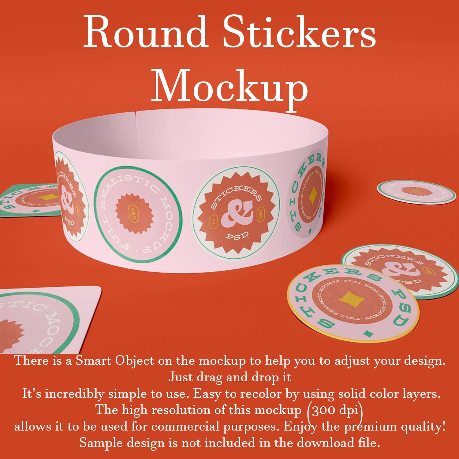 Image of adorable round shaped stickers with pictures.