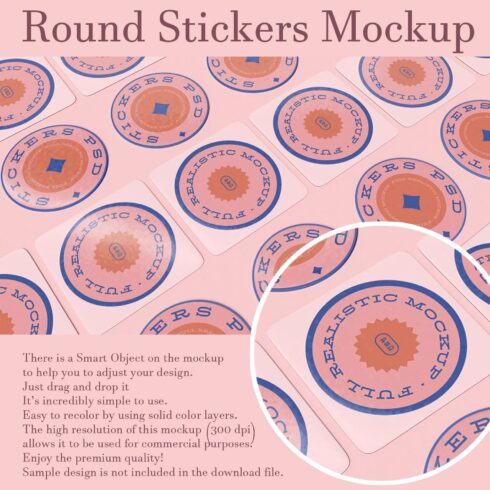 Image of wonderful circle stickers with exquisite design.