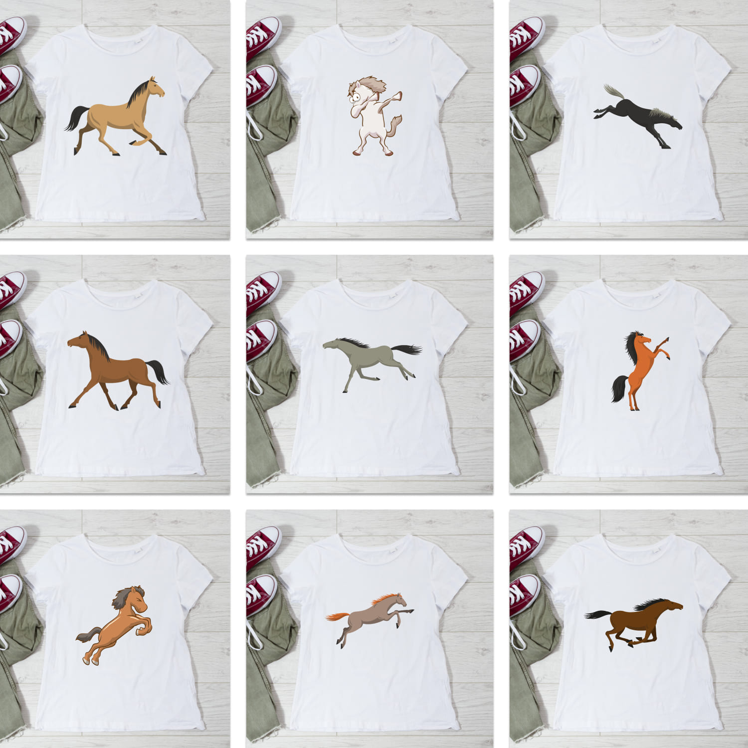 Running Horse Svg T-shirt Designs Cover.