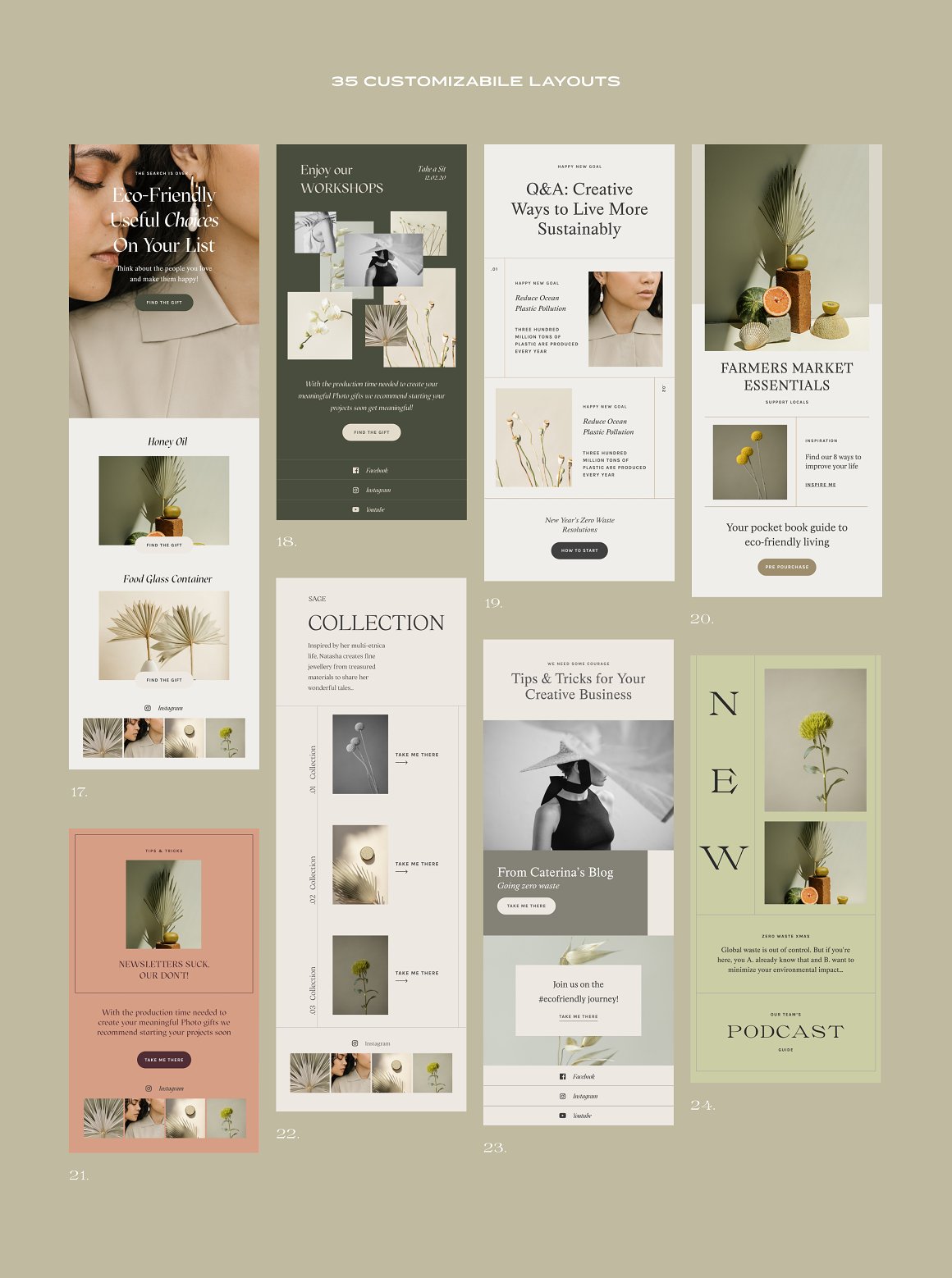 Image collection of adorable email design templates.