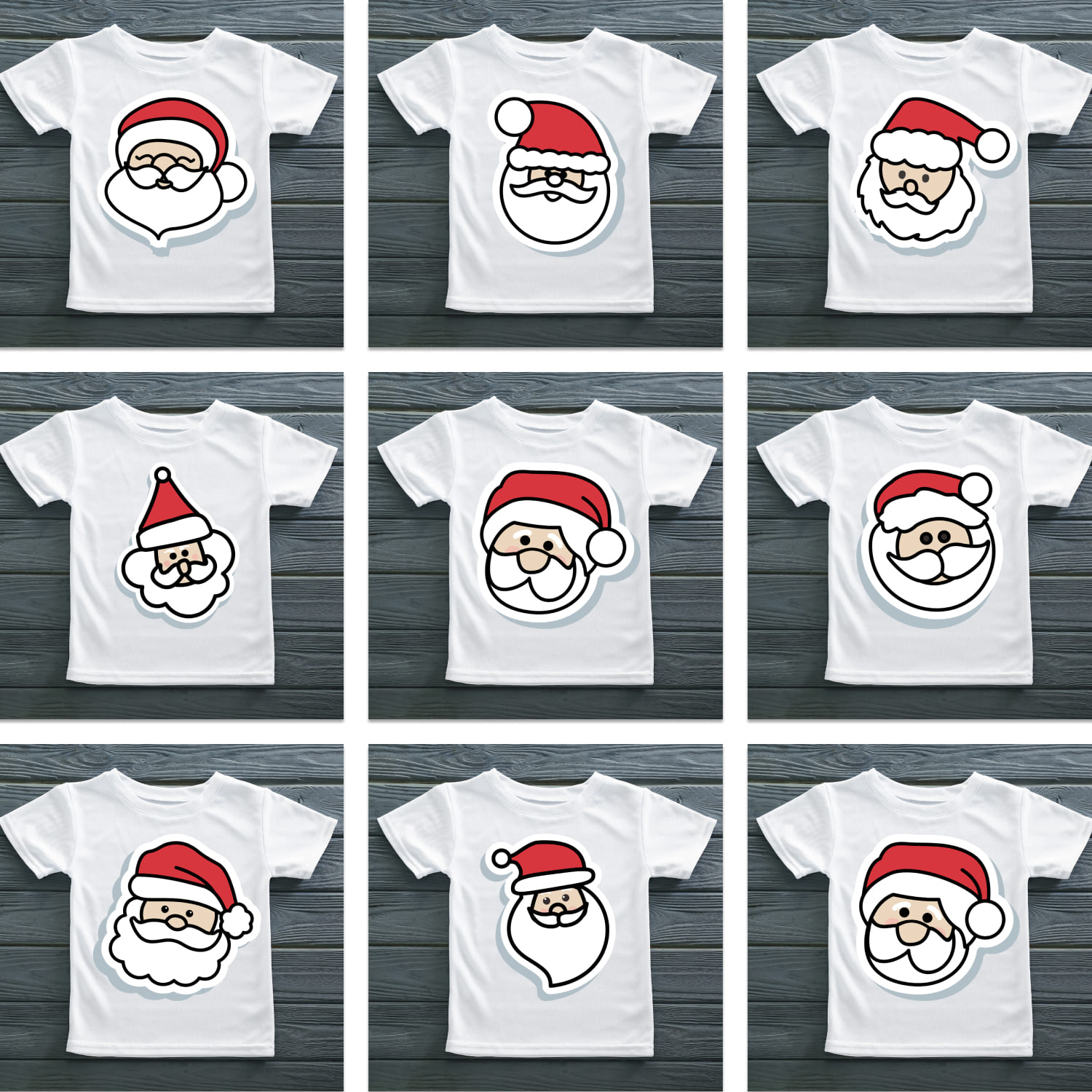 Santa Face SVG T-shirt Designs cover.
