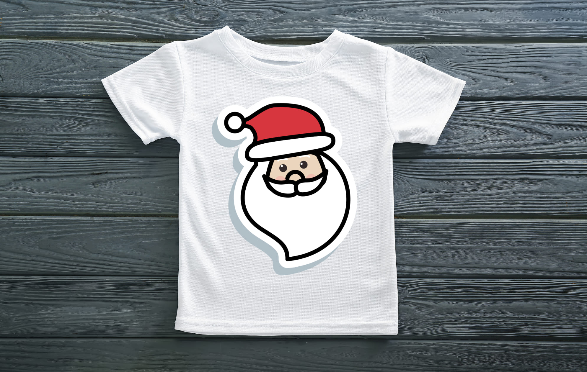 Classic white t-shirt with the Santa.