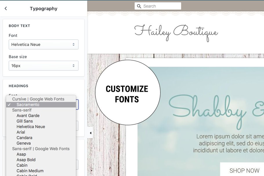 You can customize fonts as you like.