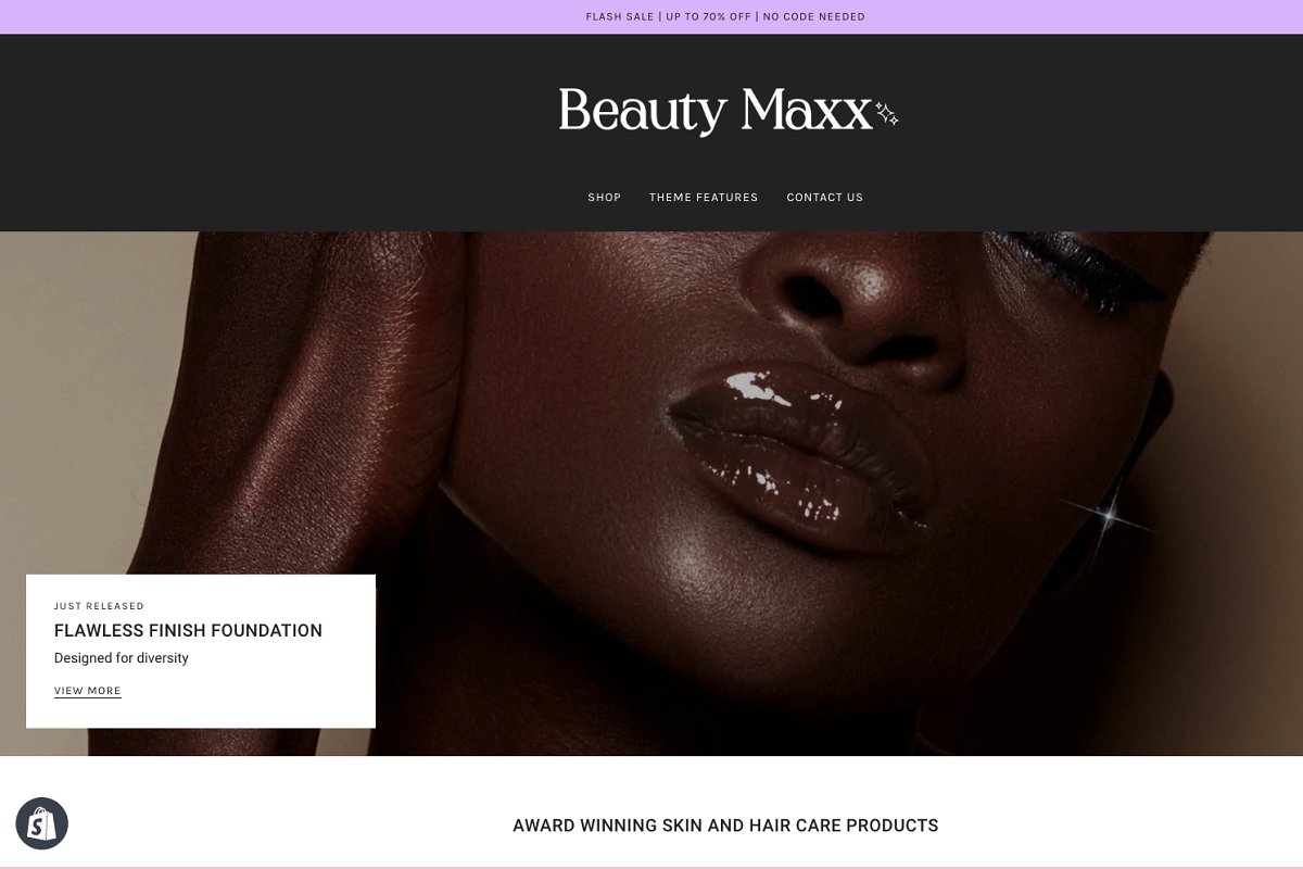 Home page of Beauty Maxx Shopify Theme .