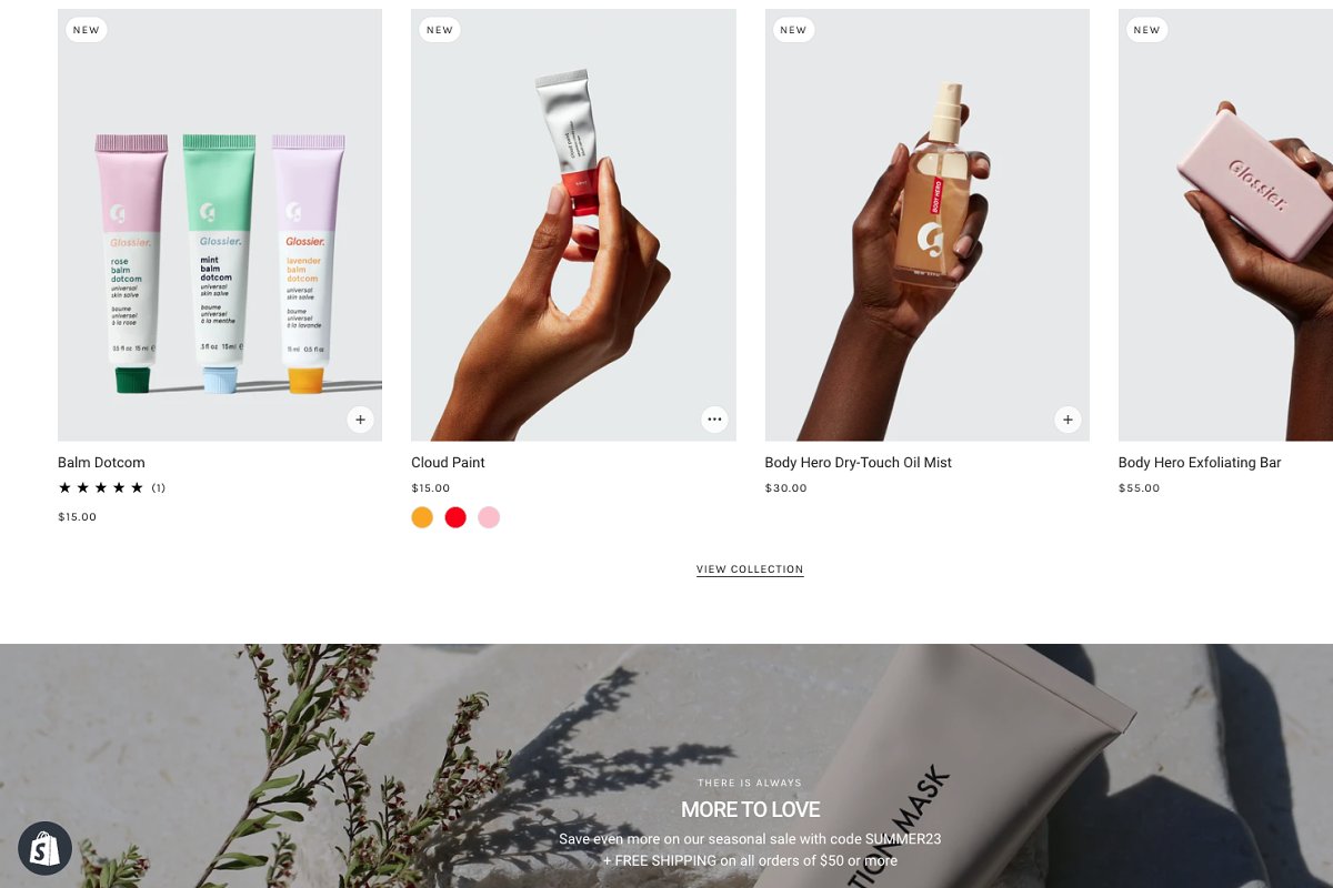 Featured products in the Shopify project.
