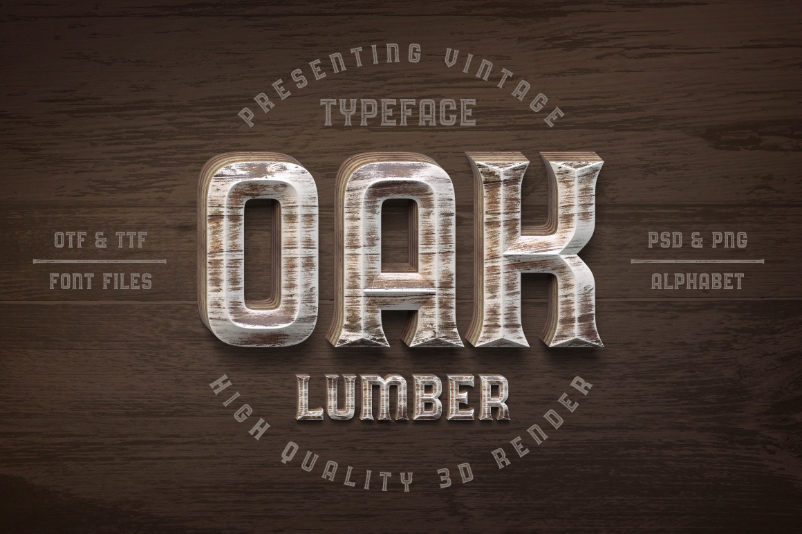 Oak Lumber Font Facebook collage image,