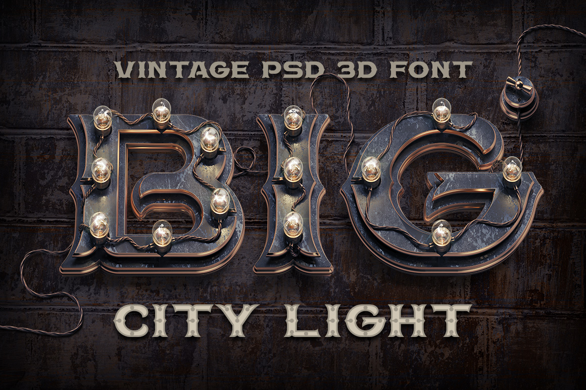 Big City Light Font Facebook Collage image.