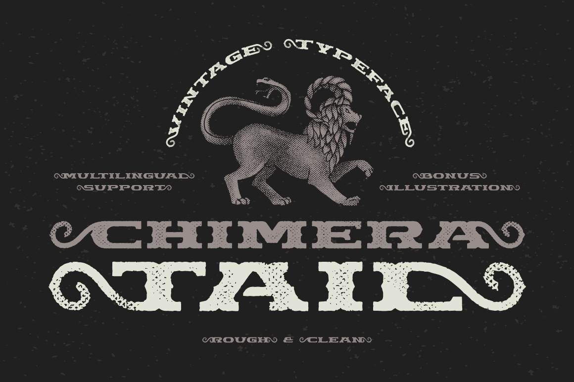Chimera Tail Font Facebook Collage image.