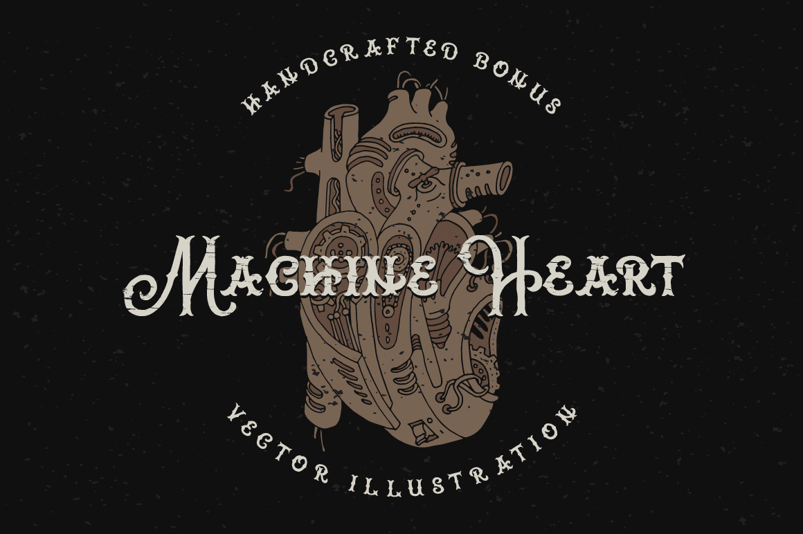 Brass Heart Font and handcrafted bonus.