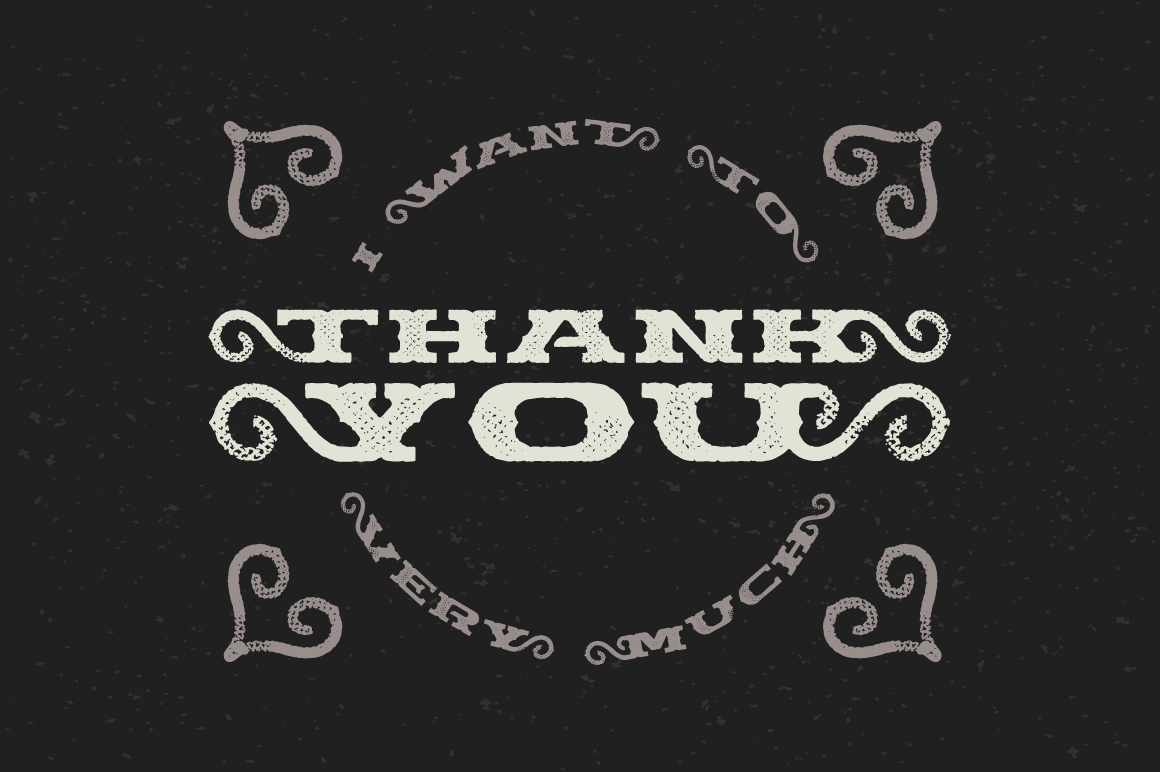 Thank you phrase using Chimera Tail Font.