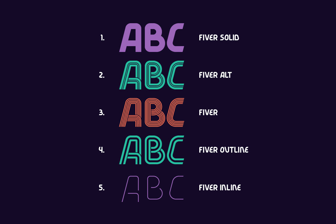 Fonts Family Fiver Display preview image.