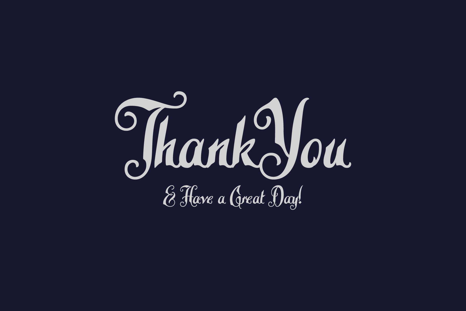 Thank you phrase using Late Frost Font.