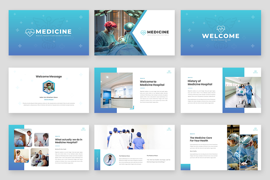 Medical Presentation Business Google Slides Template preview image.