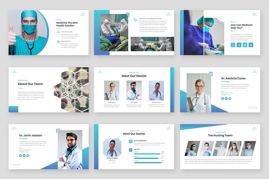 Medicine Presentation Business Google Slides Template preview image.