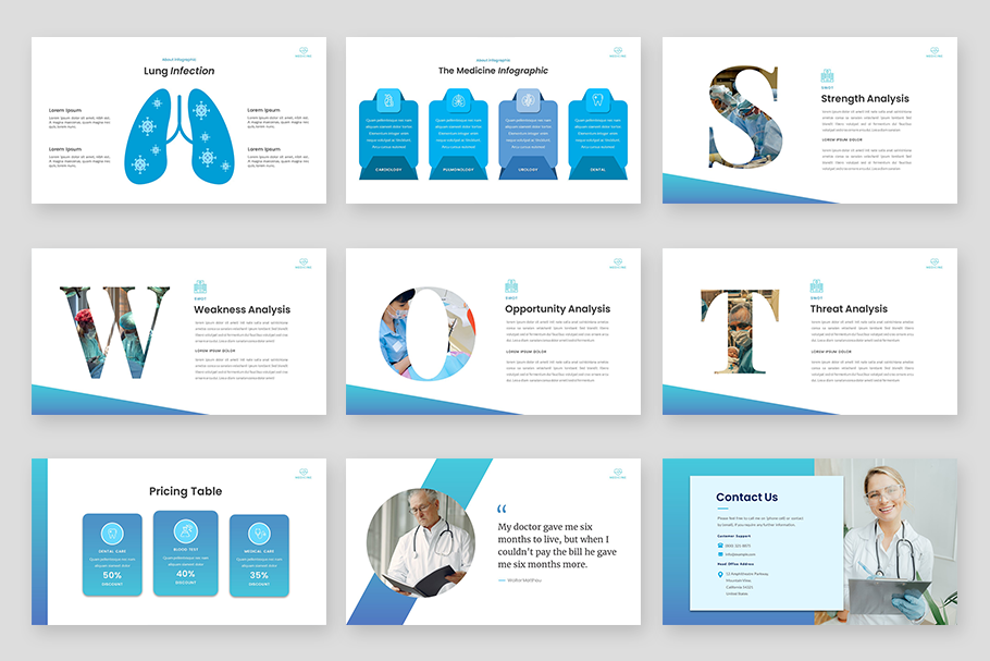 Business Medicine Presentation Keynote Template preview image.