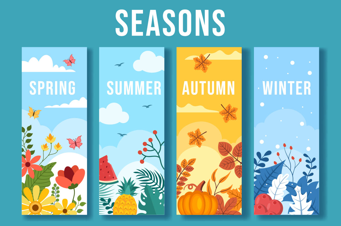 Seasons of Nature Illustration preview image.