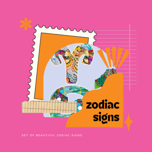 Set of beautiful zodiac signs.