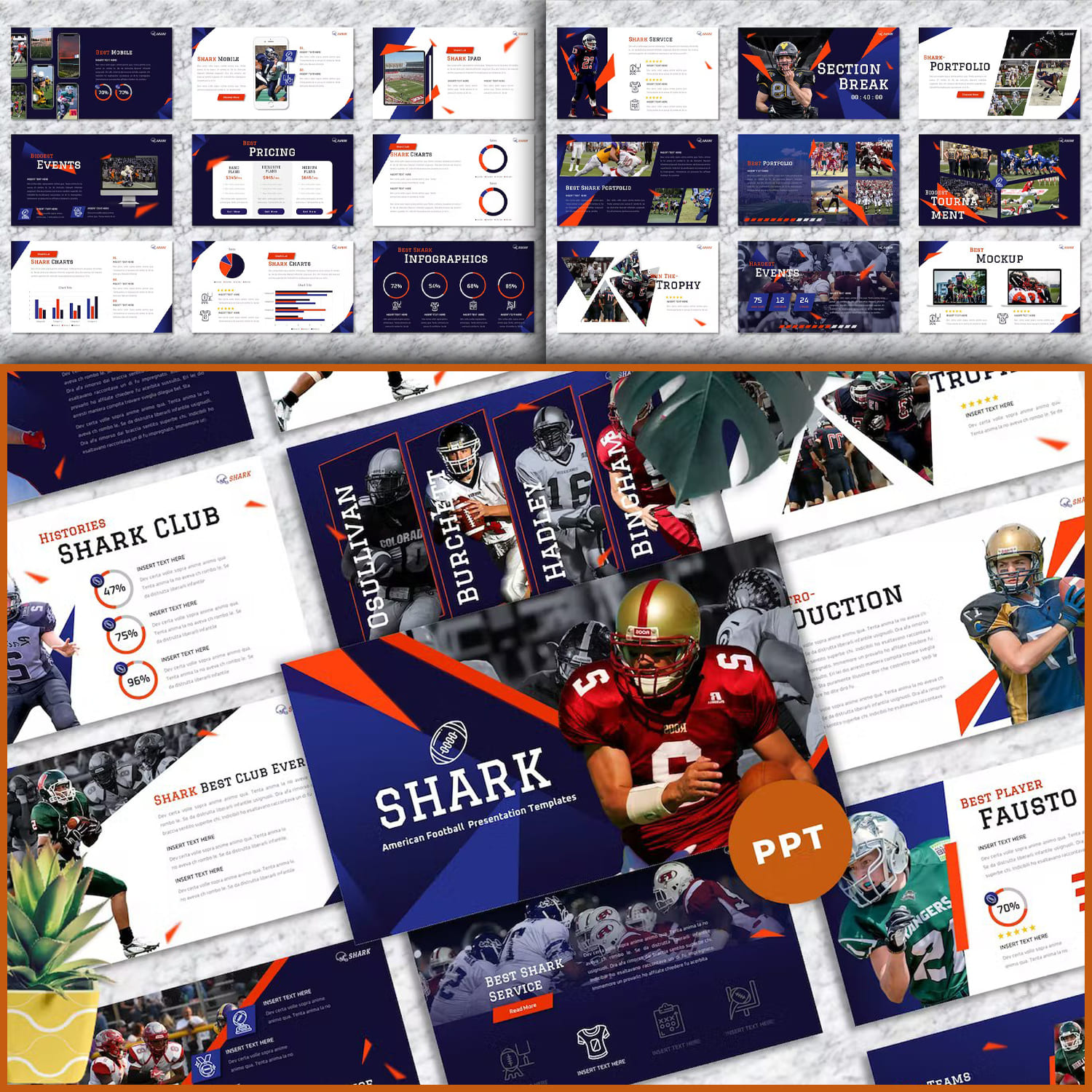 Shark - American Football PowerPoint Templates Cover.