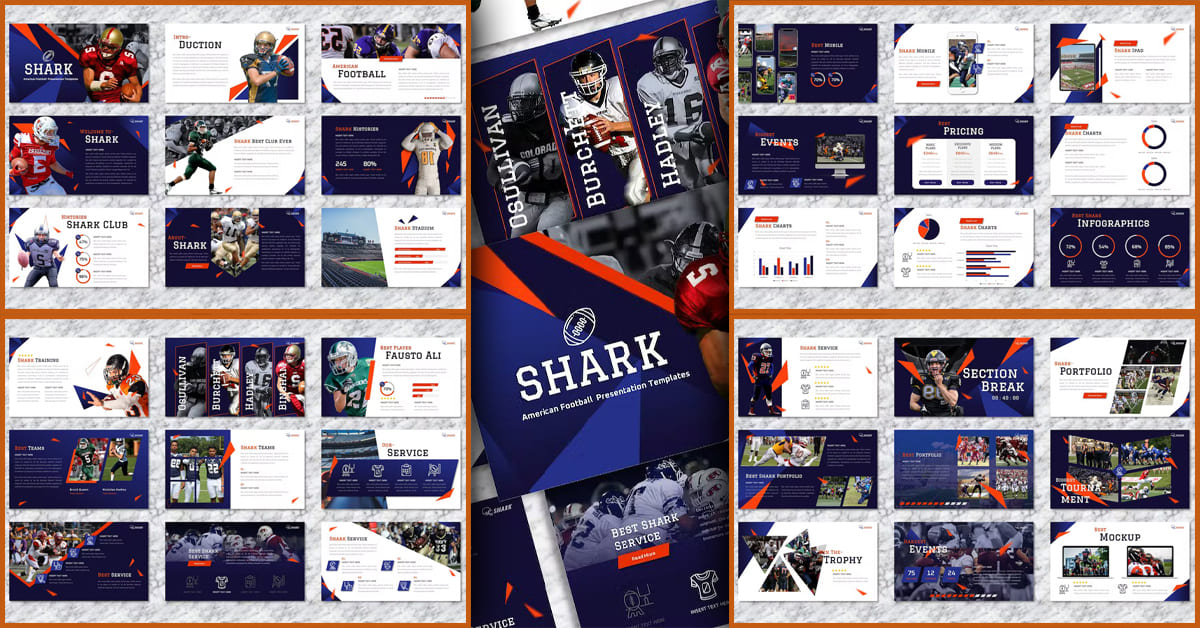 Shark - American Football PowerPoint Templates - Facebook.