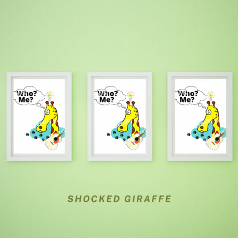 Set of colorful giraffe images.