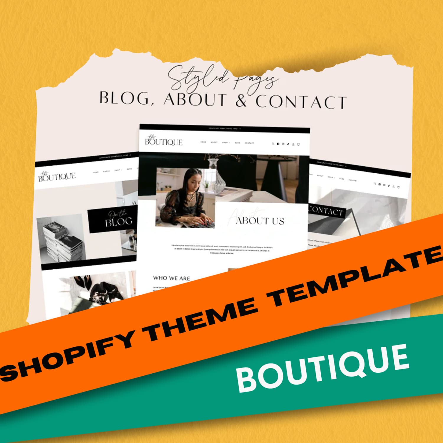 Shopify Theme Boutique Template - main image preview.