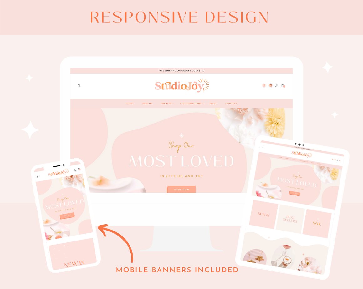 Page images of the wonderful Shopify theme in pastel colors.