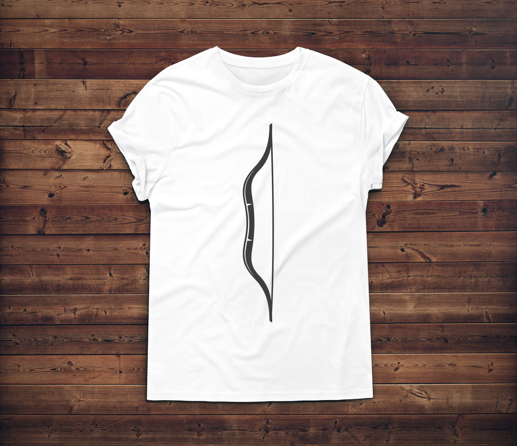 Image of a white t-shirt with an enchanting bow silhouette print.