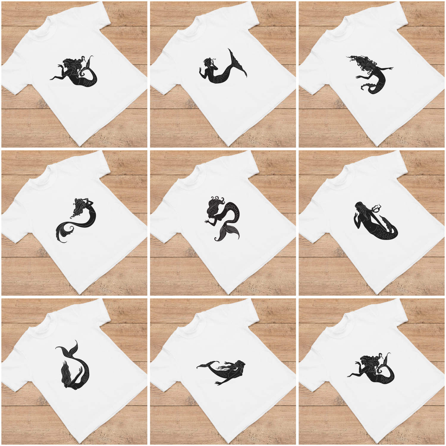 silhouette mermaid svg t-shirt design cover.