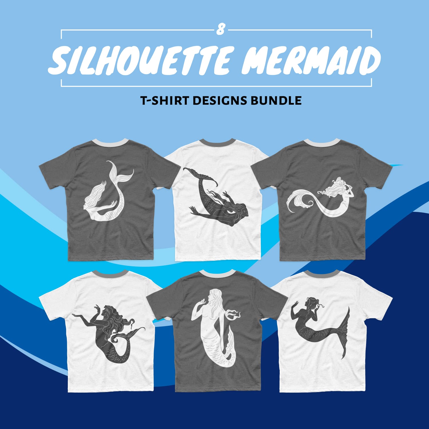 silhouette mermaid svg t-shirt design.
