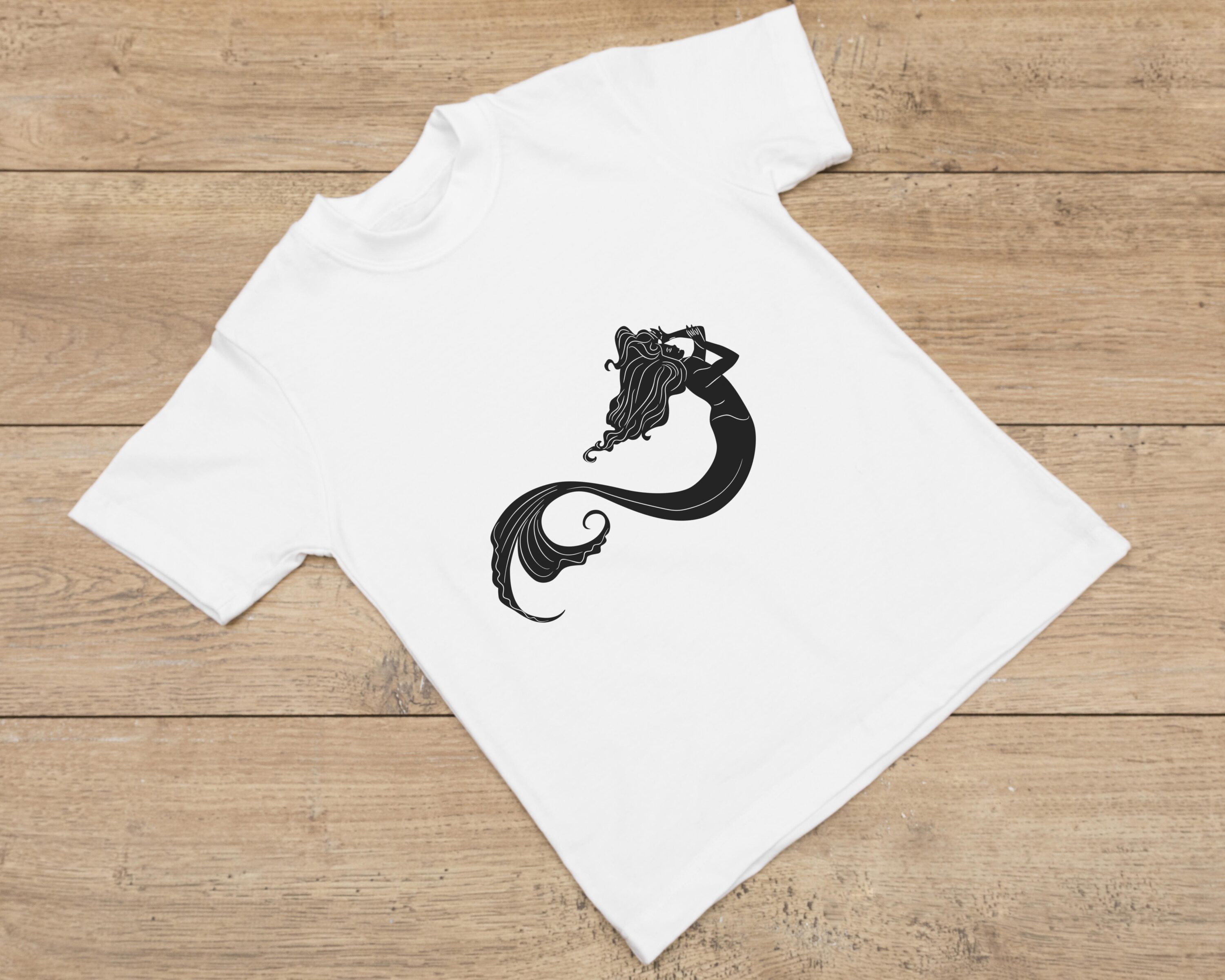 Big and beautiful mermaid for your white t-shirt.