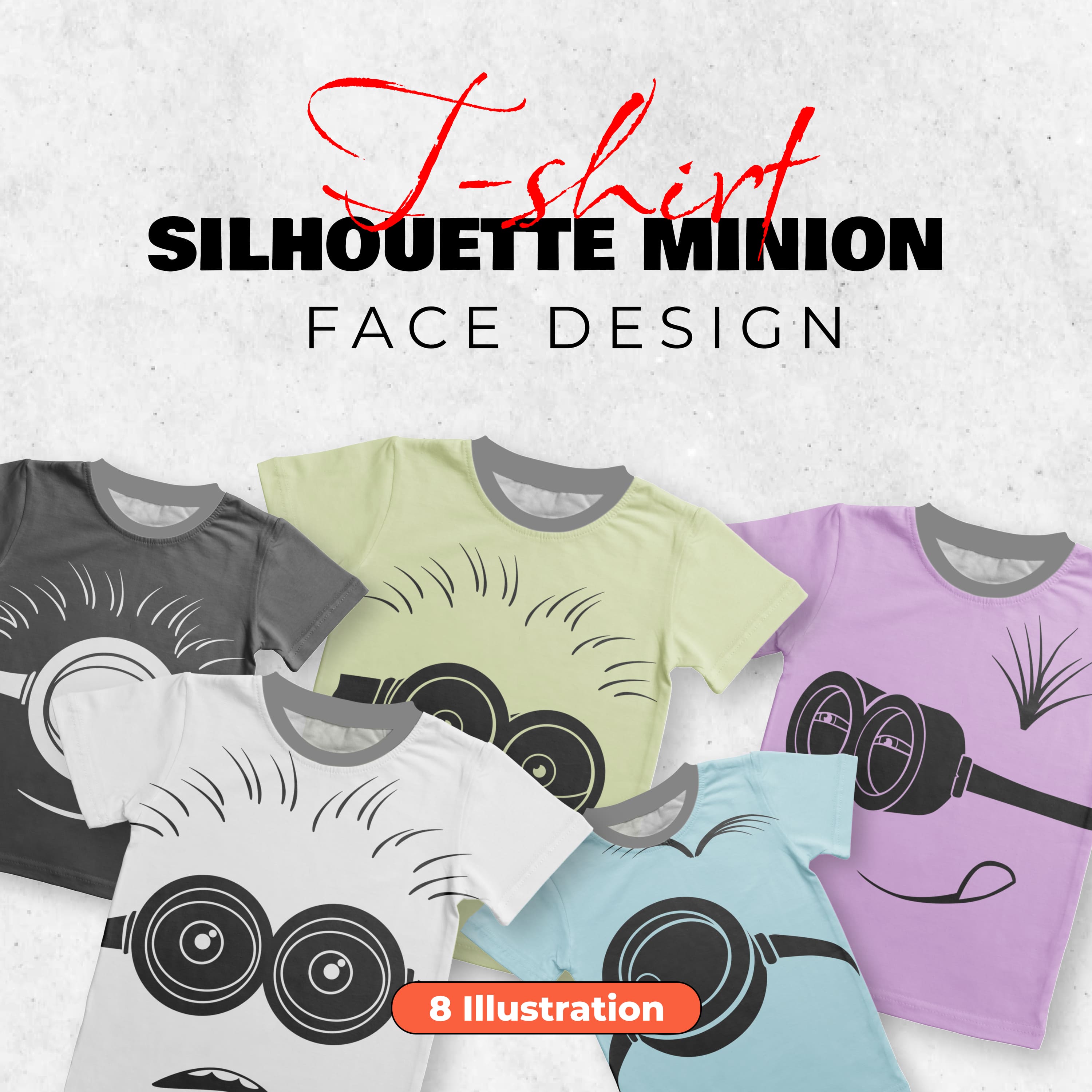 Silhouette Minion Face T-shirt Designs.