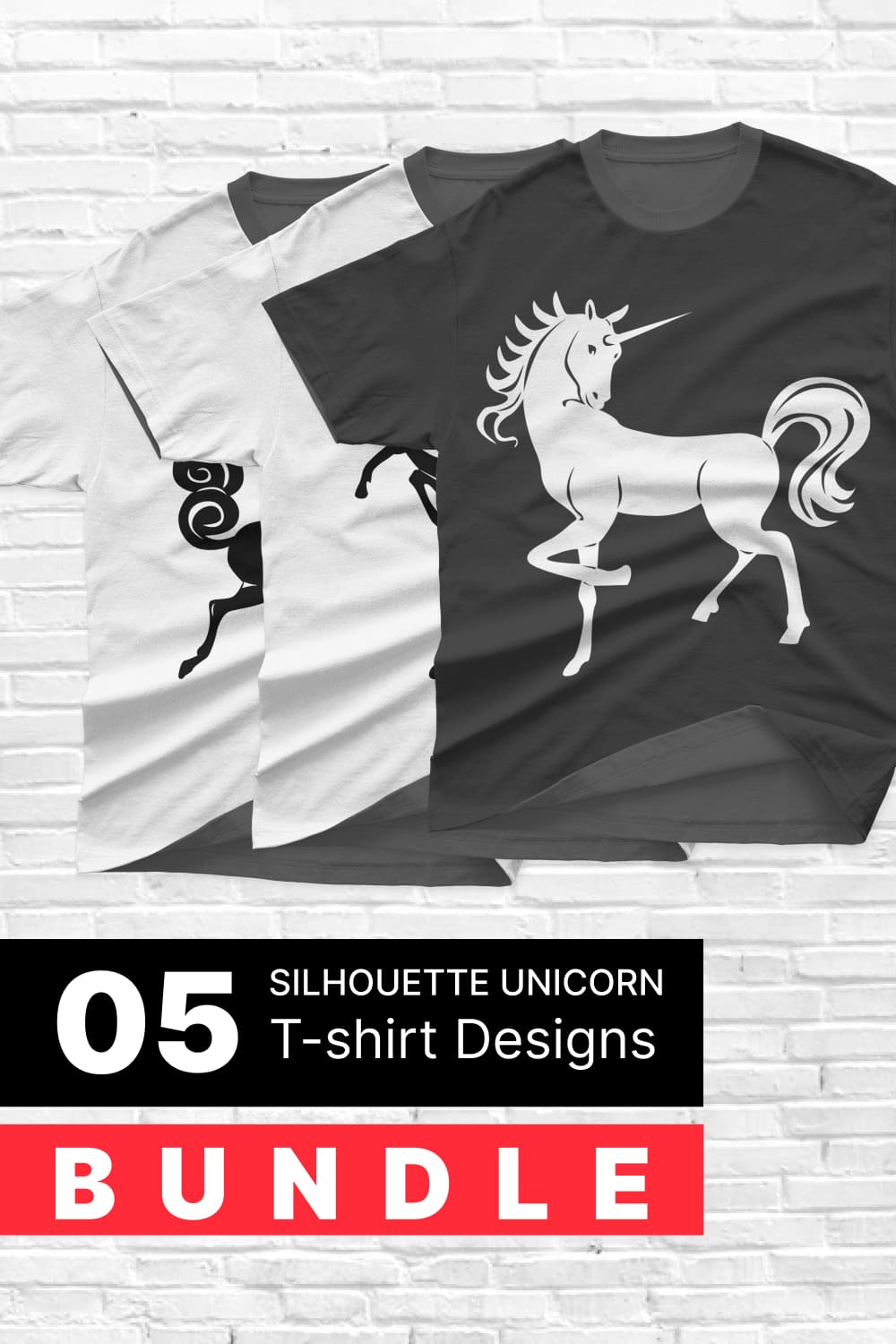 Silhouette Unicorn T-shirt Designs Bundle - Pinterest.