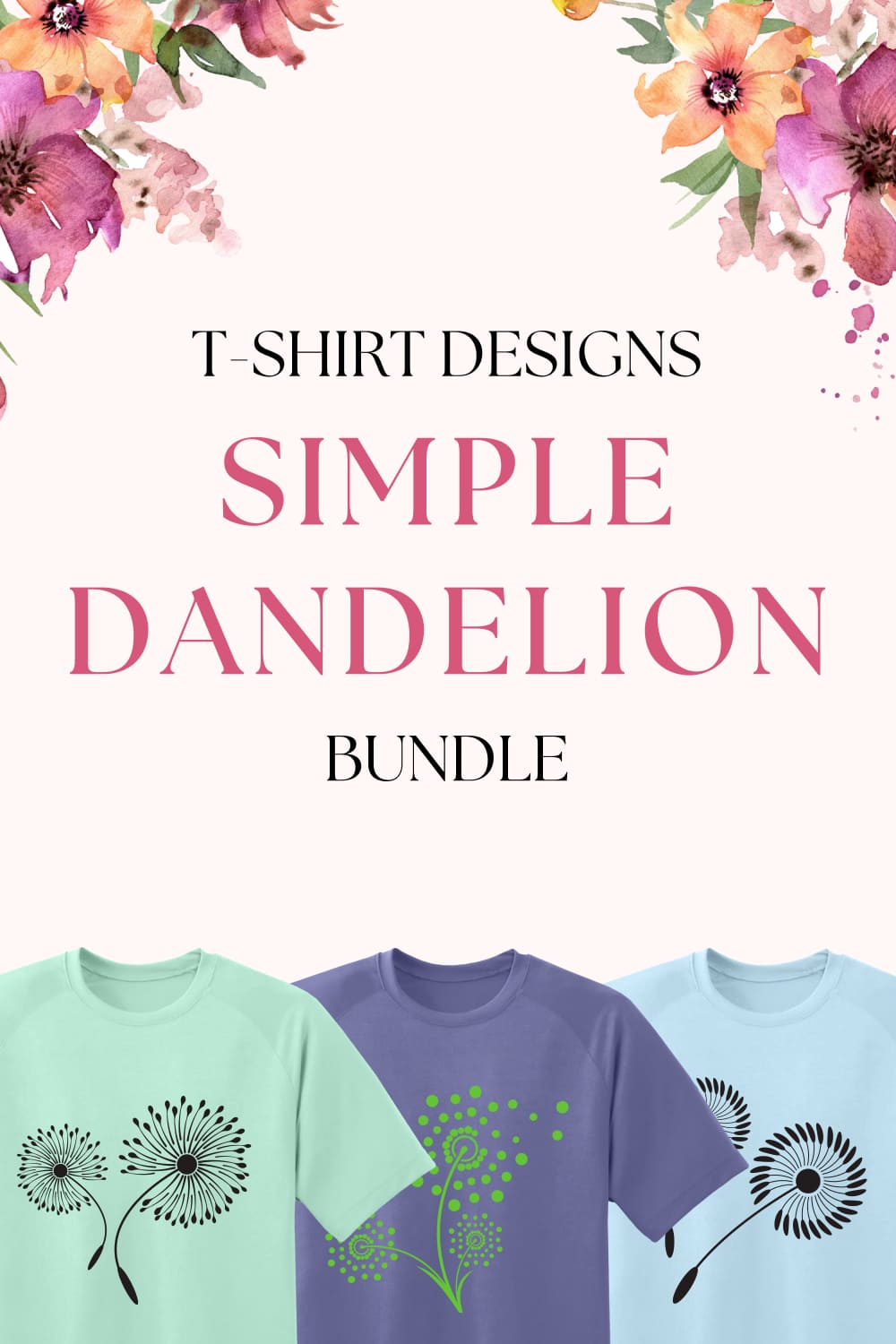 Collection from images of t-shirts with adorable dandelion prints.