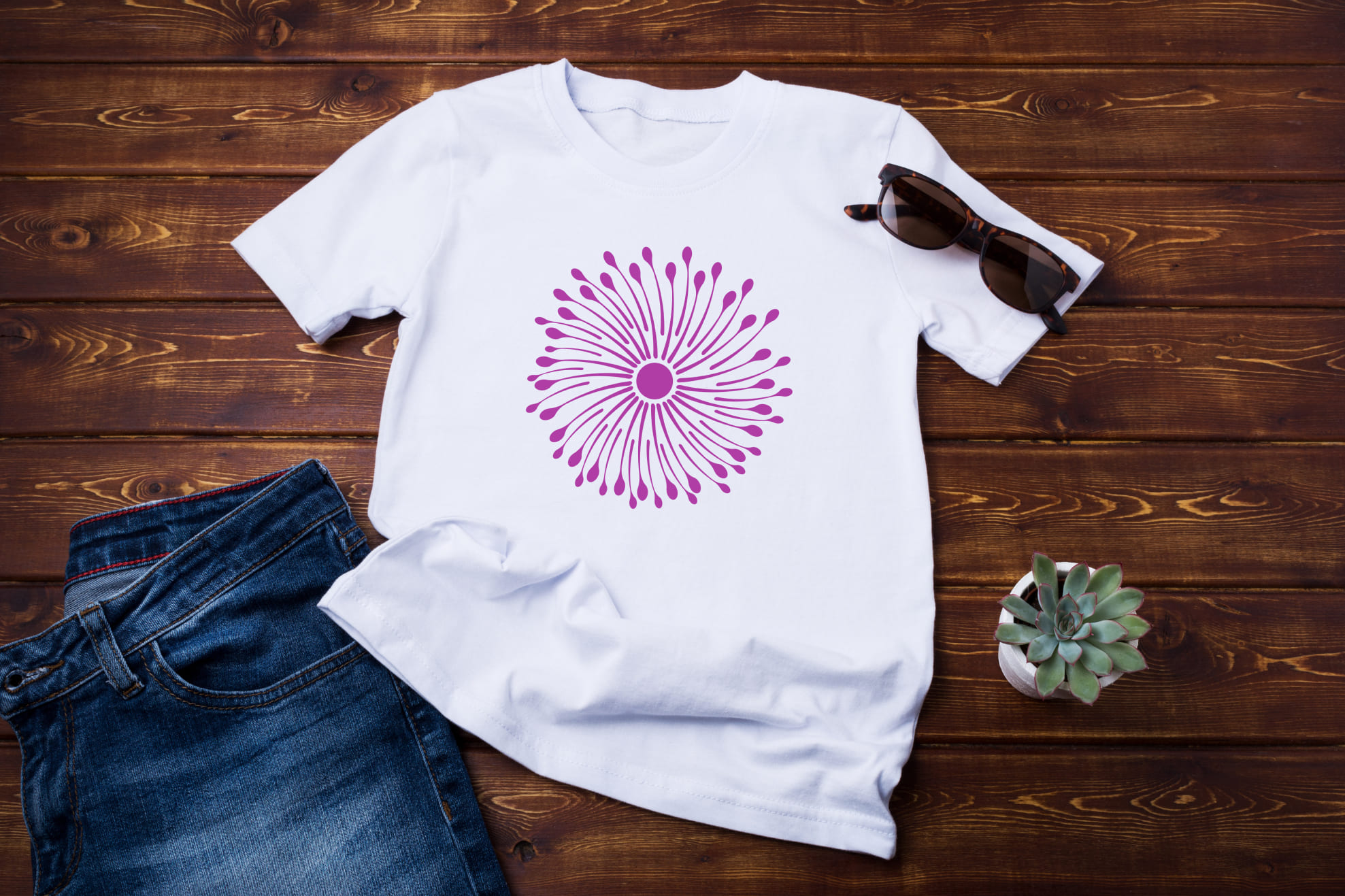 T-shirt image with wonderful dandelion print.