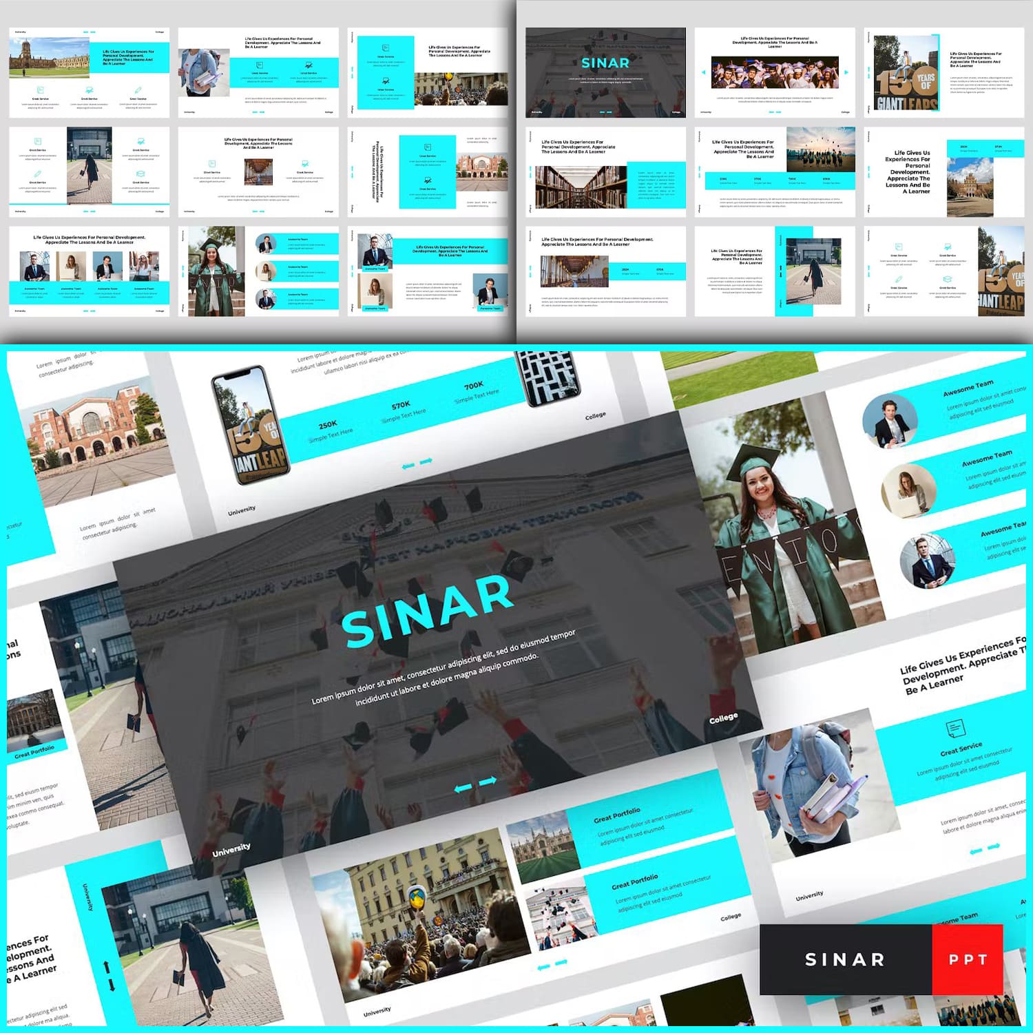 Sinar - Universiteit PowerPoint Template Cover.