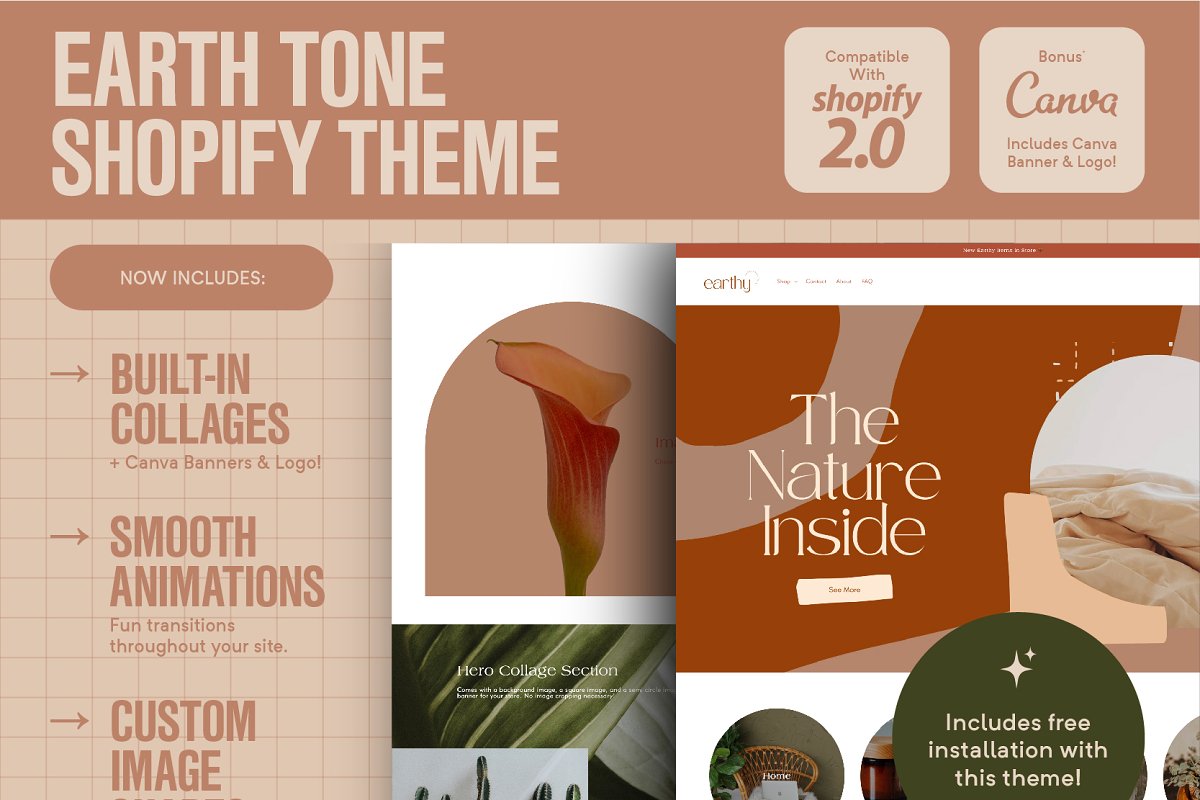 Cover image of Earthy | Neutral Boho Shopify Theme.