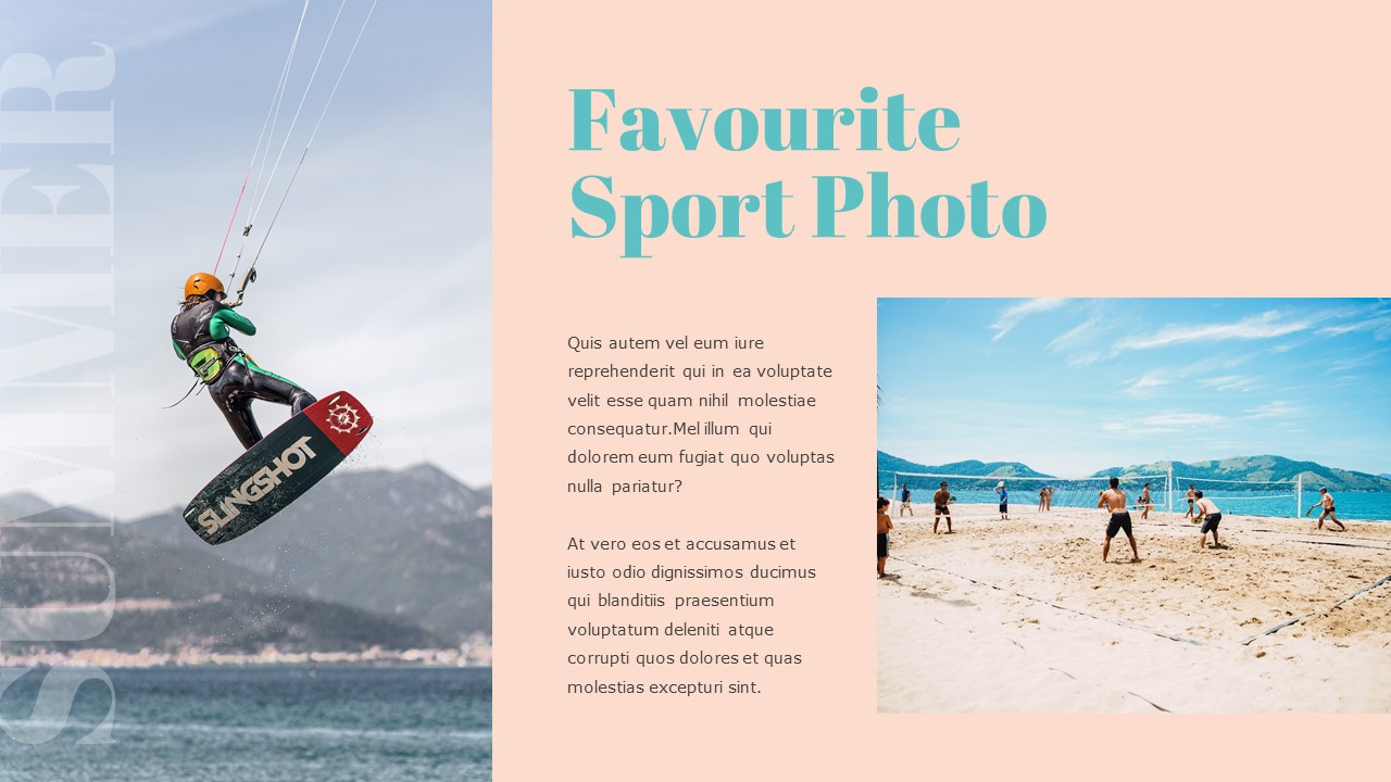 2 images of sport and blue lettering "Favourite sport photo" on a pink background.