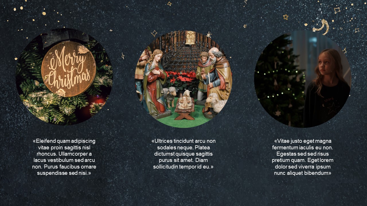Set of images on the theme of Christian Christmas.