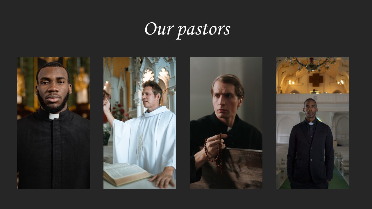 A collection of charming photos of pastors.