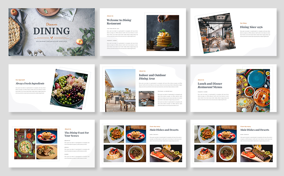 Dining - Restaurant Presentation PowerPoint Template for your projects.